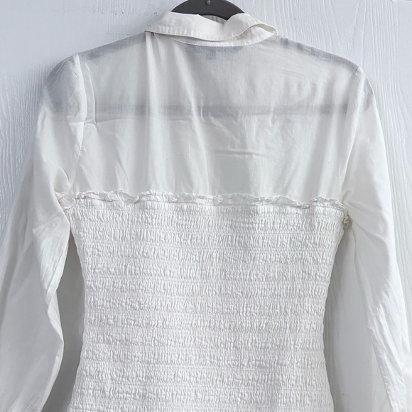 Veronica Beard White Kelsey Ruffled Smocked Mini Dress Size Small - Picture 9 of 14